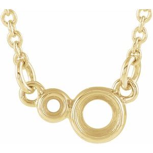 14K Yellow 3 mm Round Accented Bezel-Set 16" Necklace Mounting