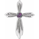 Sterling Silver Lab-Grown Alexandrite Cross Pendant