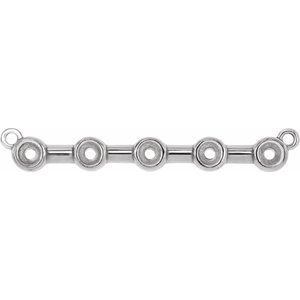 Platinum 2 mm Round Bezel-Set Bar Necklace Center