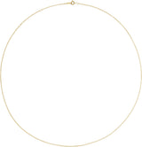 14K Yellow Gold 1 mm Adjustable Cable 16-18"Chain