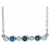 Sterling Silver Natural Alexandrite & .08 CTW Natural Diamond Bezel-Set 16-18" Necklace