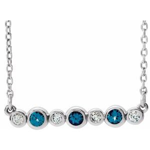 Sterling Silver Natural Alexandrite & .08 CTW Natural Diamond Bezel-Set 16-18" Necklace