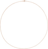 14K Rose Gold 1 mm Adjustable Cable 16-18"Chain
