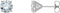 14K White Gold 1 CTW Lab-Grown Diamond 4-Prong Stud Earrings