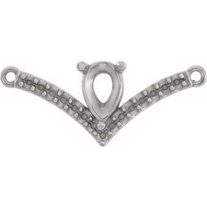 Platinum Accented "V" Necklace Center