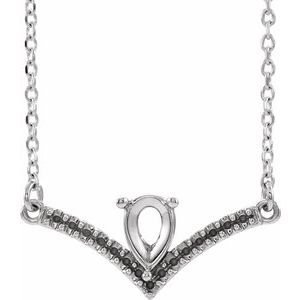 Platinum Accented V 18" Necklace Mounting