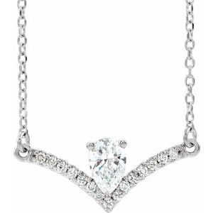 Platinum 3/8 CTW Natural Diamond 16" Necklace