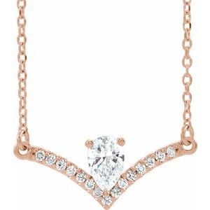 14K Rose 3/8 CTW Natural Diamond 16" Necklace