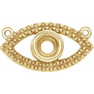 10K Yellow Accented Evil Eye Necklace Center