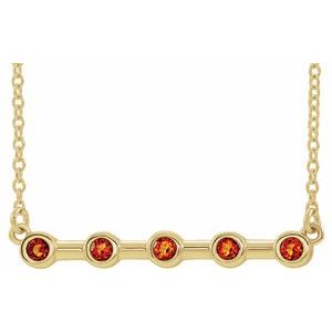 14K Yellow Natural Citrine Bezel-Set Bar 18" Necklace