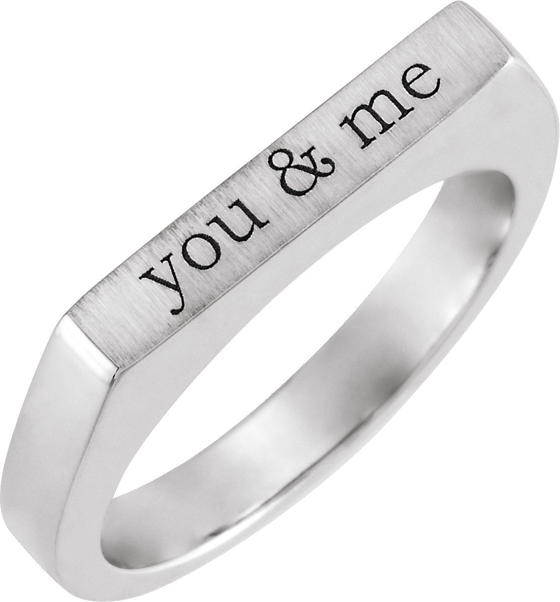 14K White Gold 3 mm Engravable Stackable Ring