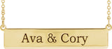 14K Yellow Gold Be Posh® Engravable Bar 17 1/2" Necklace