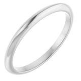 14K White Gold Knife Edge Band Size 7