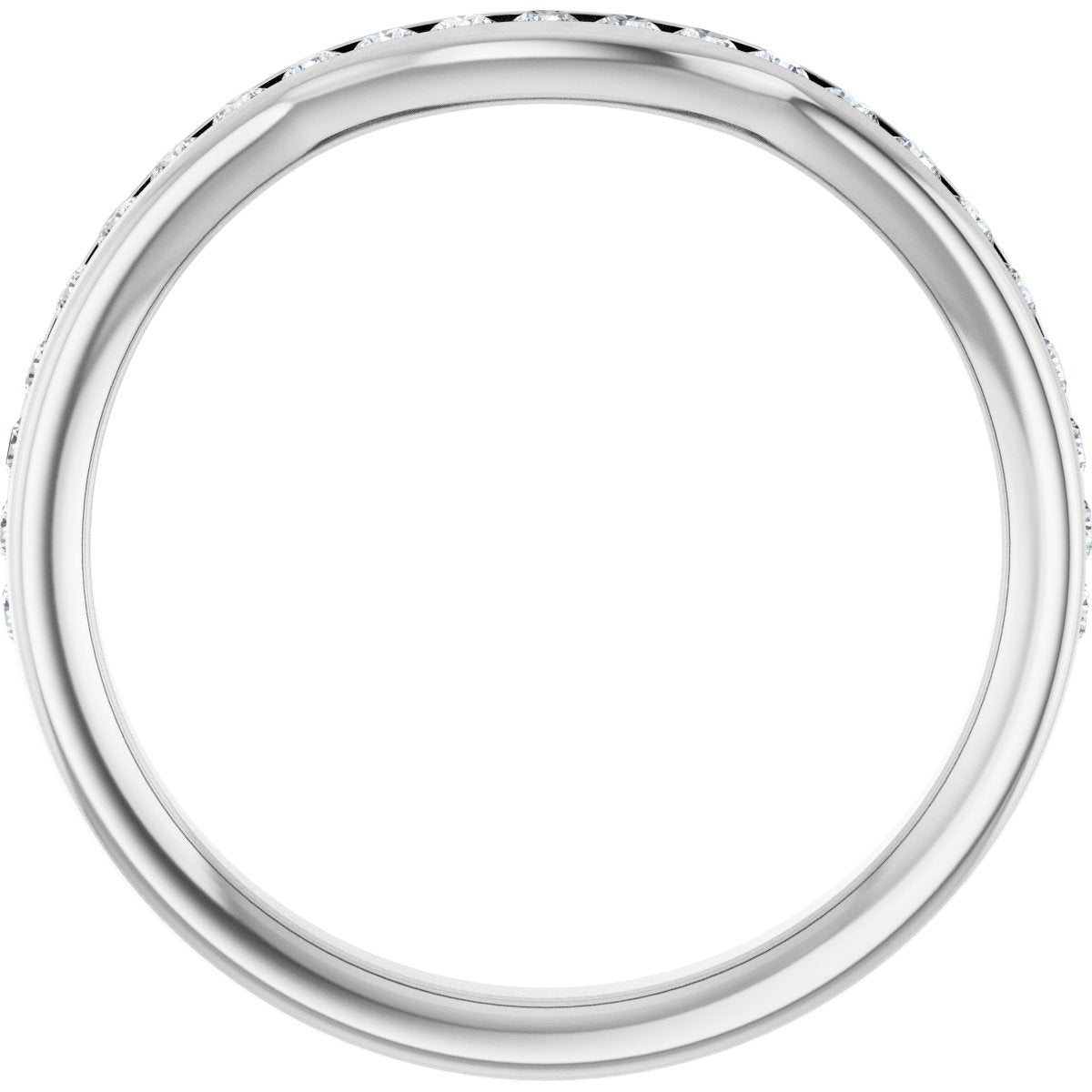 14K White Gold 1/3 CTWNatural Diamond Contour Band