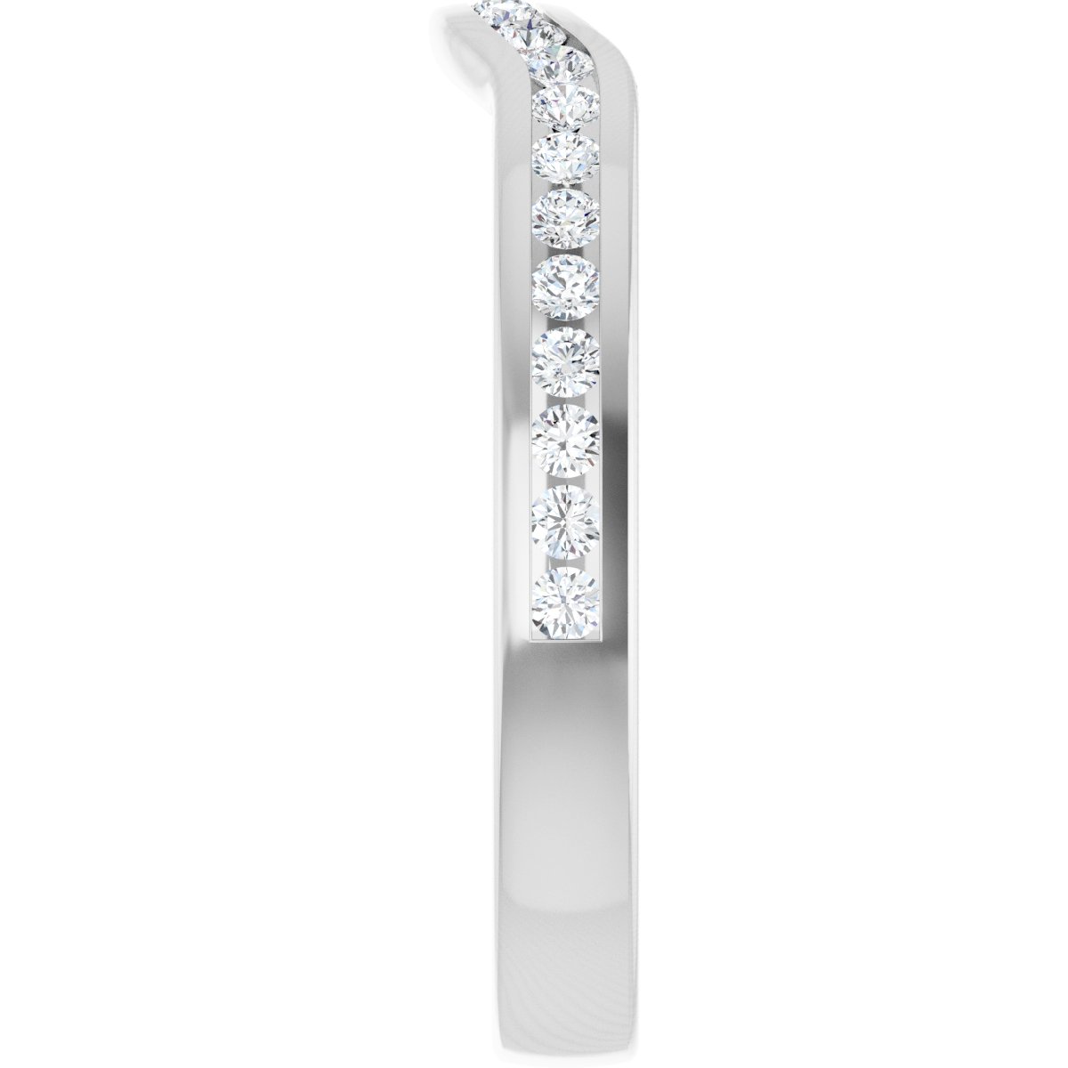 14K White Gold 1/3 CTWNatural Diamond Contour Band