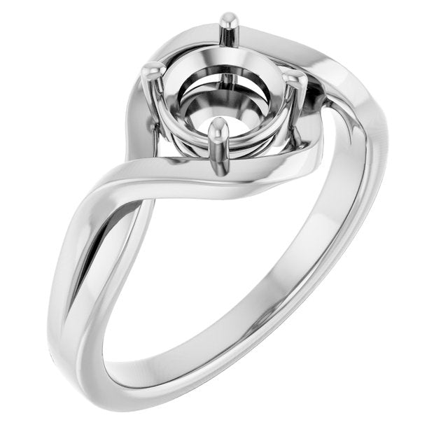 Sterling Silver6 mm Round Ring Mounting