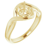 18K Yellow5.8 mm Round Ring Mounting