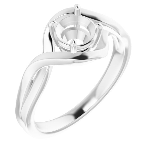 18K White5.8 mm Round Ring Mounting