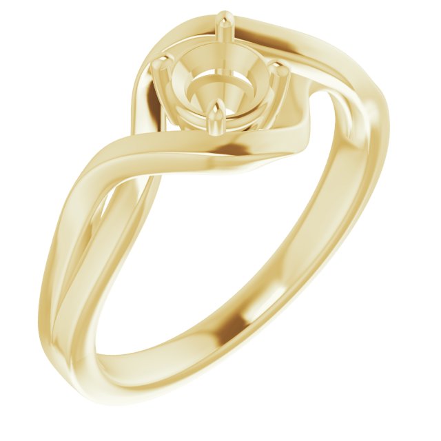 14K Yellow4.8 mm Round Ring Mounting