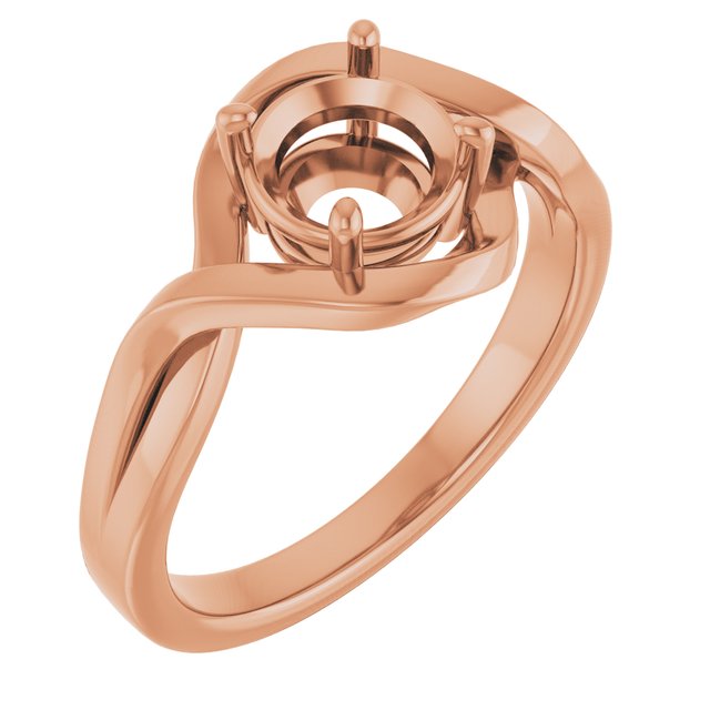 18K Rose6.5 mm Round Ring Mounting