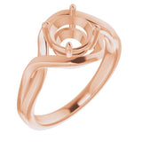 10K Rose7 mm Round Ring Mounting