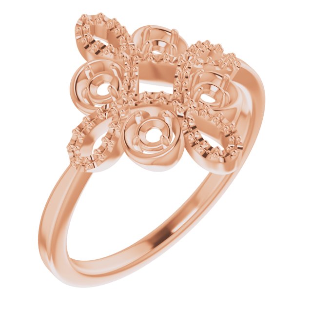 14K Rose Clover Ring Mounting