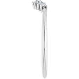14K White Gold 1/8 CTW Natural Diamond Contour Band