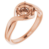 10K Rose5.5 mm Round Ring Mounting