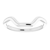 14K White Gold Band for 10x8 mm Emerald Ring
