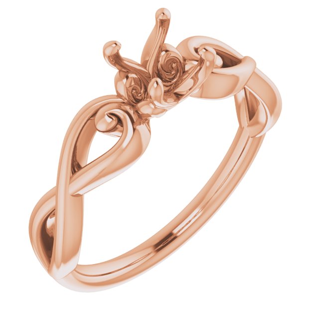 10K Rose5.5 mm Round Ring Mounting