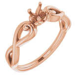 10K Rose4.4 mm Round Ring Mounting