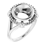 10K White9 mm Round Ring Mounting