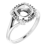 10K White6 mm Cushion Ring Mounting