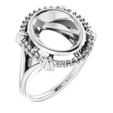 10K White11x9 mm Oval Ring Mounting