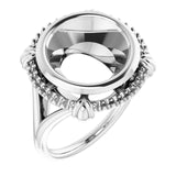 14K X1 White12 mm Round Ring Mounting