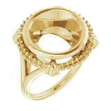 10K Yellow12 mm Round Ring Mounting