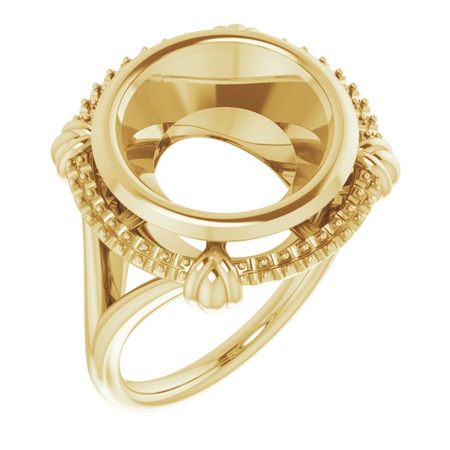 18K Yellow12 mm Round Ring Mounting