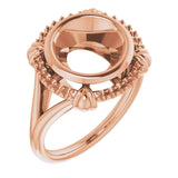 10K Rose9.4 mm Round Ring Mounting