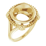 14K Yellow11 mm Round Ring Mounting