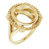 18K Yellow12x10 mm Oval Ring Mounting