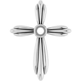 14K White 2.5 mm Round Bezel-Set Cross Pendant Mounting