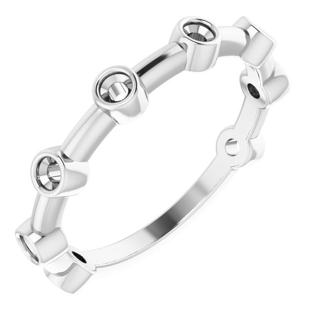 Sterling Silver Bezel-Set Bar Ring Mounting
