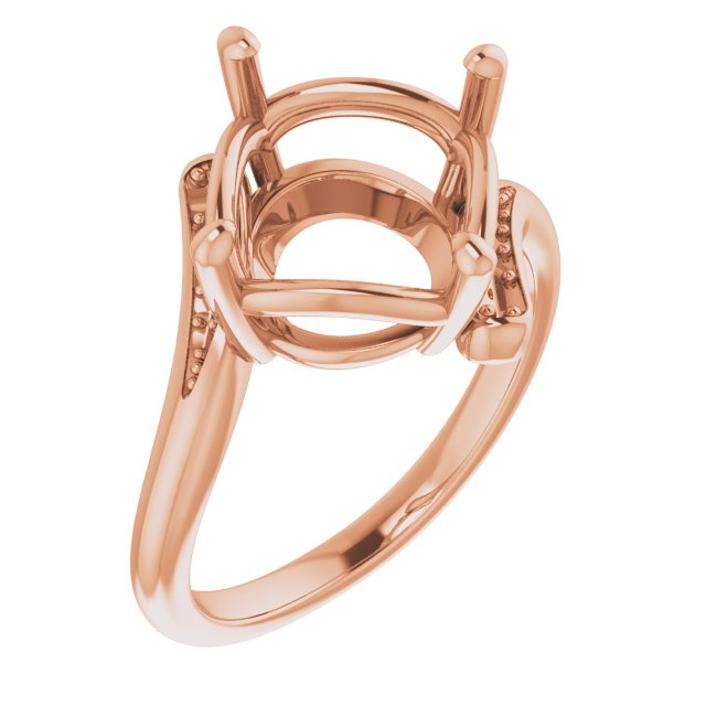 10K Rose11 mm Round Ring Mounting
