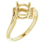 14K Yellow7.4 mm Round Ring Mounting