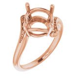 10K Rose9.4 mm Round Ring Mounting