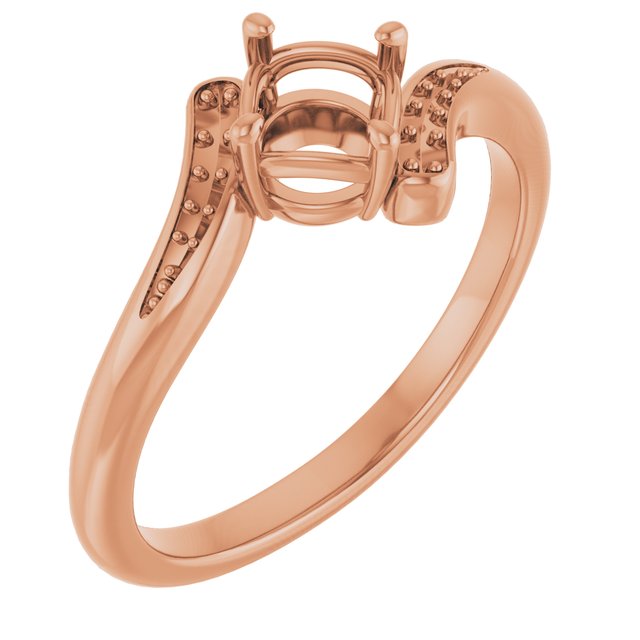 10K Rose5.2 mm Round Ring Mounting