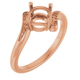 14K Rose6.5 mm Round Ring Mounting