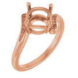 14K Rose8 mm Round Ring Mounting