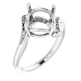 18K White9 mm Round Ring Mounting