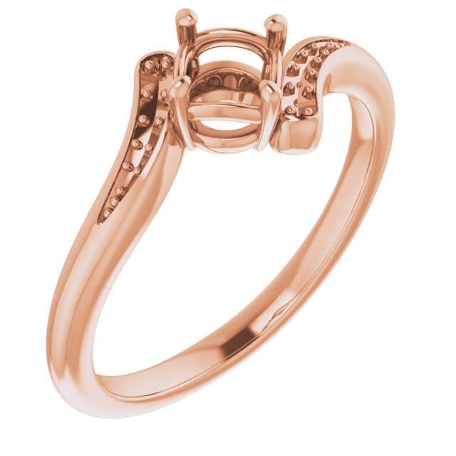 10K Rose4.8 mm Round Ring Mounting